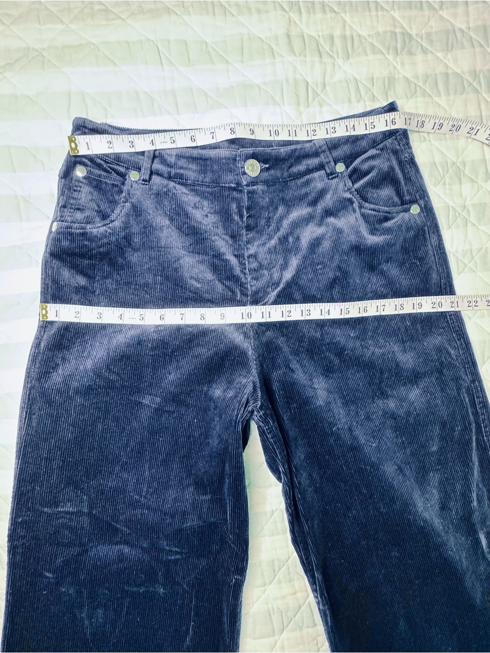 STAUD Grayson Corduroy Wide Leg Pants Navy Size 10 - Picture 14 of 15